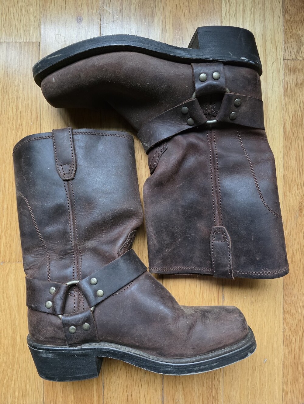 Womens Dingo Dean Brown Leather Harness Engineer Boots Size 8.5